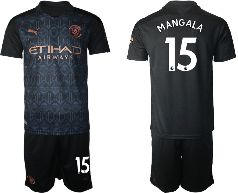 Men 2020-2021 club Manchester City away #15 black Soccer Jerseys->manchester city jersey->Soccer Club Jersey